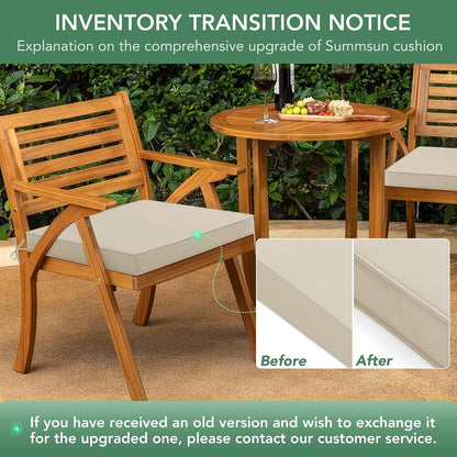 Outdoor Chair Cushions Set of 4: Waterproof & Fade Resistant Seat Cushion for Patio Furniture - 18.5 X 16 X 2 Inch Chair Pads with Ties and Hidden Zipper - Patio Chair Cushion Replacement, Beige9