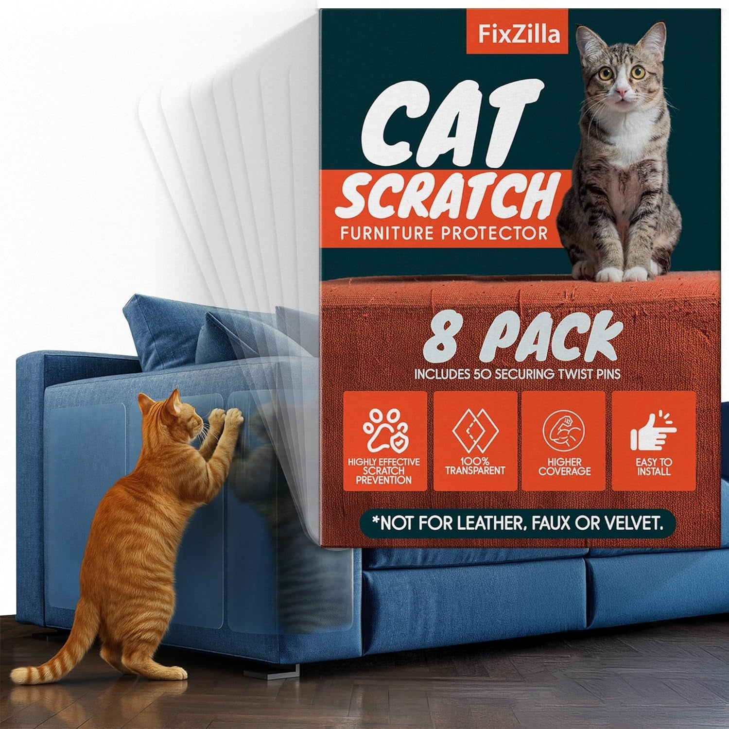 fixzilla-anti-cat-scratch-furniture-protector-10-pack-couch-protector-from-cat-claws-heavy-duty-easy-to-apply-scratching-deterrent-and-shield-for-sofa-corners-walls-doors-with-50-twist-pins