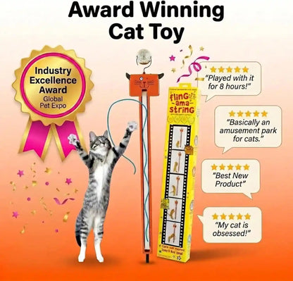 Moody Pet Interactive Cat Toy for Indoor Cats – Fling-Ama-String Automatic, Moving, Flying String Toy for Cats – Battery Operated, Door Hanging Exercise Toy for Kittens & Adult Cats4