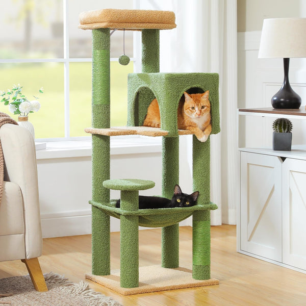 MUTTROS Mushroom Cat Tree Tower with Removable Scratcher, Large Hammock, Condo, Perch, 3 Sisal Posts – Multi-Level Cat Tree for Indoor Cats, Cute Cat Tower for Small Space Homes26