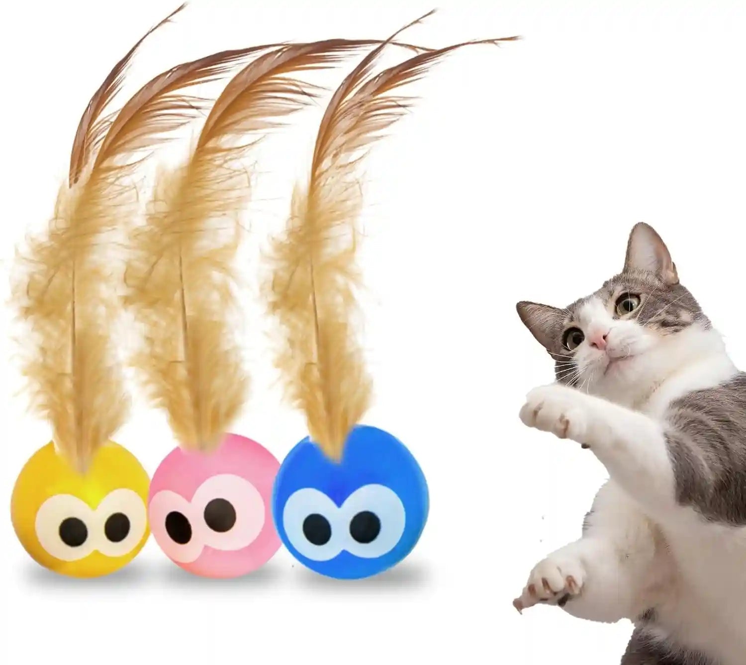 bouncy-tails-3-pack-cat-ball-toy-with-natural-feathers-interactive-cat-toys-for-bored-indoor-adult-cats-feather-cat-toy-for-indoor-cats-and-playful-kittens