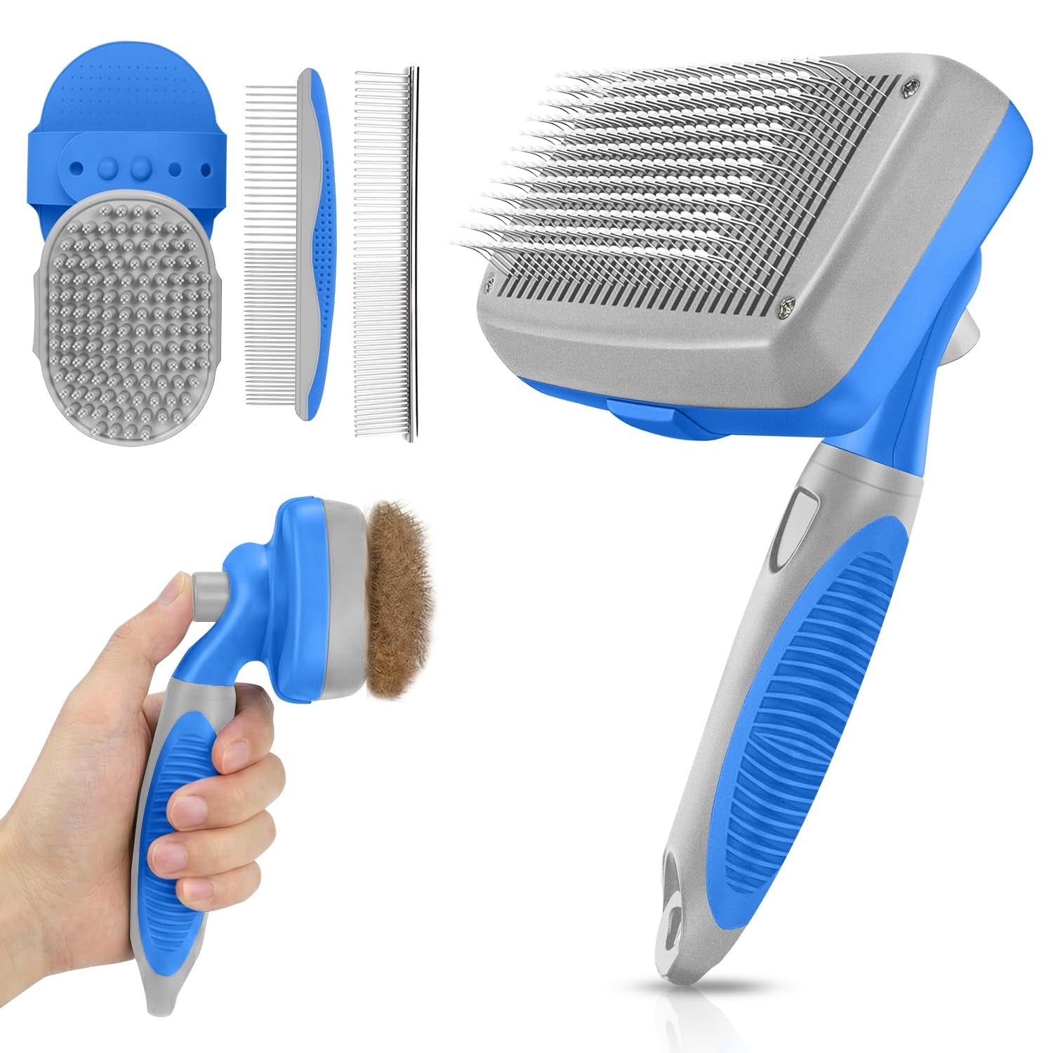 self-cleaning-shedding-brush-5-in-1-professional-pet-grooming-kit-skin-friendly-grooming-tool-for-dogs-cats-and-puppies-deshedding-and-hair-removal-for-long-and-short-haired-pets-blue