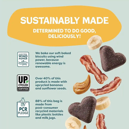 Shameless Pets Soft-Baked Dog Treats, Bananas for Bacon | Healthy Treats for Small, Medium & Large Dogs | Skin & Coat Support with Omega-3 & Omega-6 | Grain-Free, Made in USA | 6 Oz6