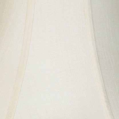 Creme Extra Large Fabric Bell Set of 2 Lamp Shades 9X18X13 (Spider) | 9" Top X 18" Bottom X 13" High Replacement for Table + Floor Lamps Flared Shade Pre-Assembled Cream Harp + Finial Fitting2