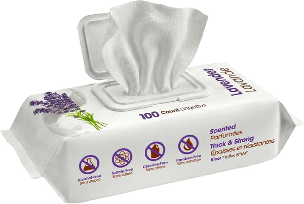 Best Pet Supplies Cleaning Dog Wipes - Calming Lavender, 100 Count | Lavender Scented, Large 8X9" Pet Wipes, Vitamin E, Puppy & Cat Safe, Gentle Grooming, Resealable Pouch Prevents Drying1