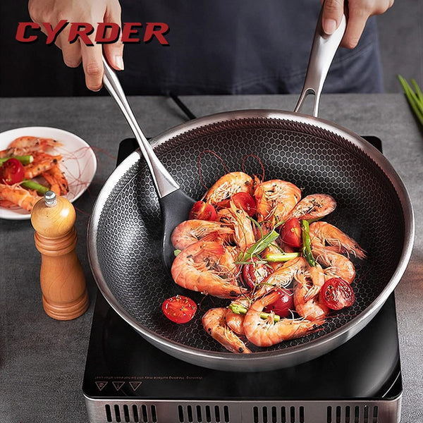 Large Hybrid Nonstick Stainless Steel Pan Skillet, 14.5In | PFOA Free Non-Stick Wok, Dishwasher Oven Safe, Stay Cool Handle, Works with Induction Cooktop/Ceramic/Gas/Electric Stove3