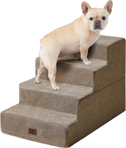 EHEYCIGA Dog Stairs for Bed 18" H, Dog 4-Steps for High Bed, Olive Green | Pet Steps for Small Dogs and Cats, Non-Slip Balanced Pet Ramp Indoor54