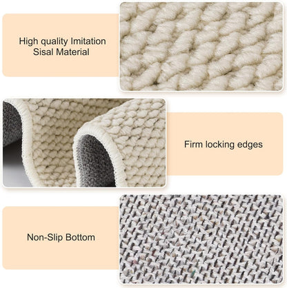 Uross Thickened Cat Wall Climbing Carpet 6.6 FT X 16" - Extra Long Cat Scratch Wall Pad, Cat Scratching Carpet Rug Wall Mounted Scratcher Couch Sofa Protector- Beige5