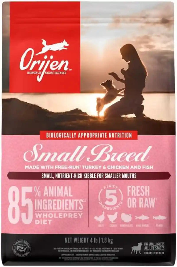 ORIJEN Grain Free WHOLEPREY Dry Dog Food Small Breed Recipe 4Lb. Bag | 85% Fresh or Raw Ingredients, Grain Free, High Protein, Made in the USA, Nourishing Organs, No Corn, Soy or Wheat1