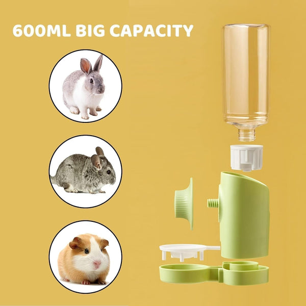 Rabbit Water Bottle, 600Ml/21Oz Hanging Water Dispenser Feeder Cage Crate Hutch Bunny Puppy Cat Chinchilla Ferret Guinea Pigs Squirrel Hedgehog (Green)8