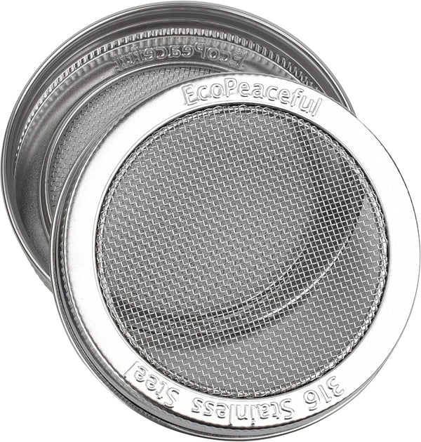 2 Pack ONE-PIECE 316 Surgical Stainless Steel Sprouting Lids for Wide Mouth Mason Jar (Ball Kerr) - One-Piece- Strainer Mesh Lids - Rust-Proof4