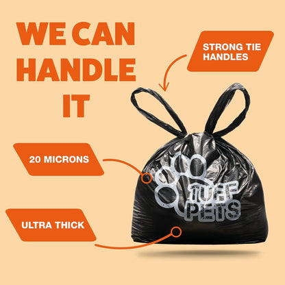 Tuff Pets Dog Poop Bags Rolls with Handles, Extra Thick Poop Bags for Dogs | 16 Rolls of Heavy Duty Doggie Poop Bags, Fits Any Standard Dispenser5