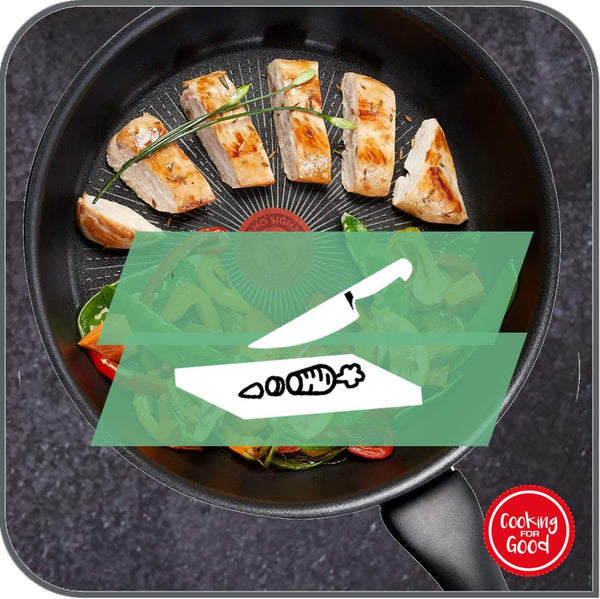 Tefal C38819 Hard Titanium Essential Wok Pan 28 Cm | Non-Stick Coating with Titanium Particles | Thermal Signal Temperature Indicator | Dishwasher Safe | Made in France | Black8