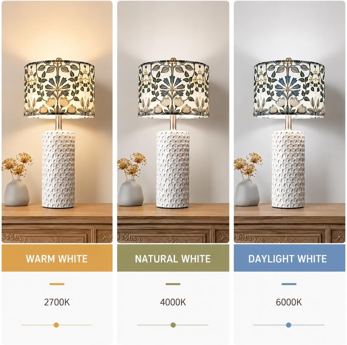 lamp-shades-set-of-2-blue-floral-drum-shades-13-x-13-x-10-inch-spider-fitter-assembly-required-durable-fabric-with-metal-frame-fits-table-and-floor-lamps
