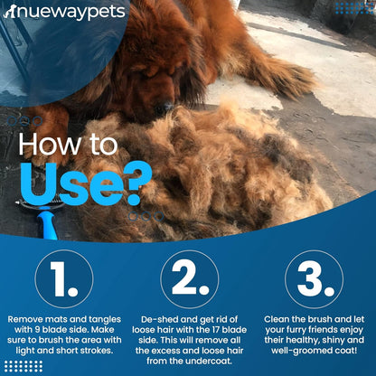 Reduce Shedding with the Original Fureverbrush® by Nuewaypets - Pro Undercoat Grooming Tool for Dogs | Deshedding and Dematting Tool3