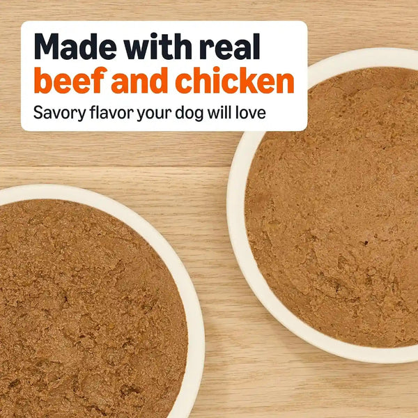 Amazon Basics Wet Dog Food Meaty Loaf Variety Pack, Filet Mignon Flavor and Chicken & Rice Dinner, Made with Real Chicken and Beef, 13.2 Oz Can, (6 Cans of Each Flavor, 12 Cans in Total)2