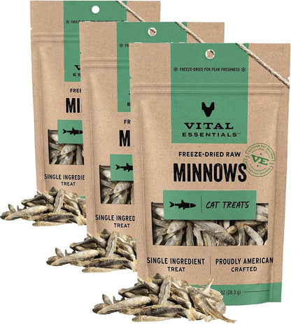Vital Essentials Freeze Dried Minnows Cat Treats, 1.0 Oz Bag | Single Ingredient, Premium Quality Protein, Grain Free, Healthy Treats, USA Made with U.S. & Globally Sourced Ingredients9