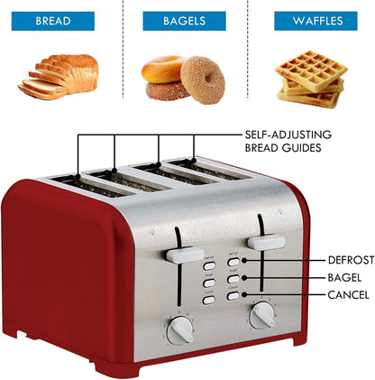 Kenmore 40604 4-Slice Toaster with Dual Controls in Red5