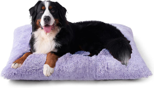 EHEYCIGA Fluffy Dog Crate Bed for Extra Large Dogs, Plush Faux Fur Pad, Calming anti Anxiety XL Bed for Crate, Washable Soft Warm Dog Mat with Non-Slip Bottom, Grey63