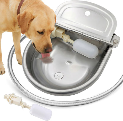 Automatic Water Dispenser for Dogs and Cats - Stainless Steel Dog Water Bowl Dispenser Outdoor Large Pets Waterer Feeder for Poultry and Livestock8