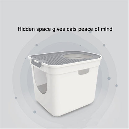 Dog Potty Training Toilet ﻿ Top Entry Removable Cat Litter Box Large Bump Falling Sand Pedal Enclosed Potty Anti-Splashing Toilet Easy to Clean(B)2