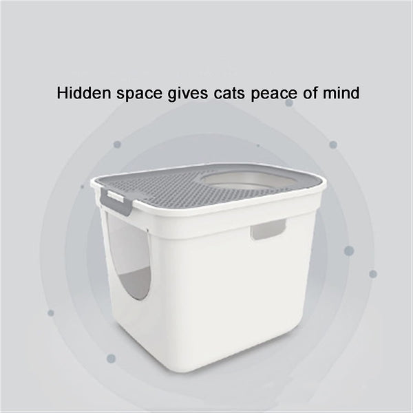 Dog Potty Training Toilet ﻿ Top Entry Removable Cat Litter Box Large Bump Falling Sand Pedal Enclosed Potty Anti-Splashing Toilet Easy to Clean(B)2