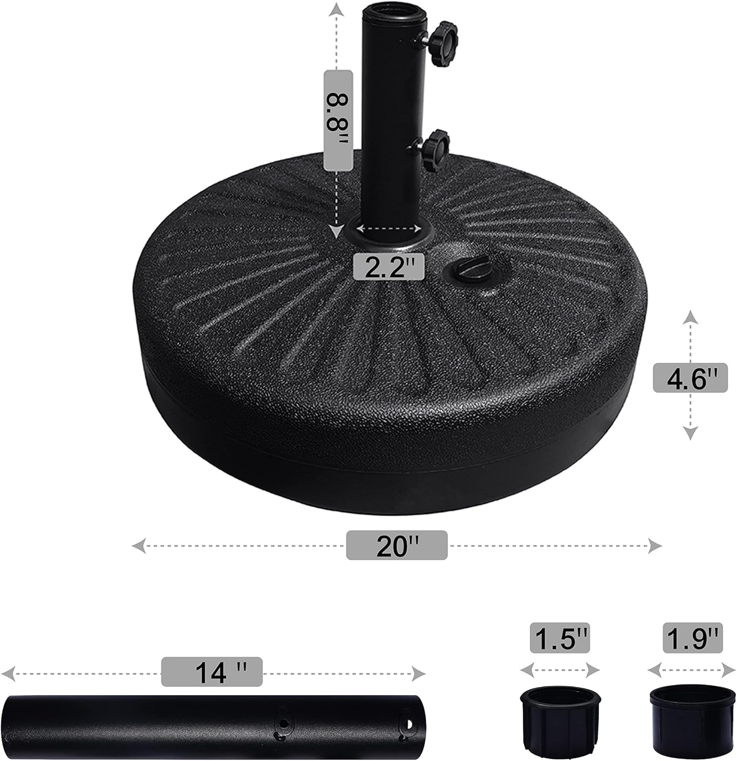 usa-18-82lbs-capacity-heavy-duty-patio-umbrella-stand-water-or-sand-filled-base-rust-free-outdoor-holder-with-2-adjustable-knobs-for-backyard-deck-lawn-poolside-fits-1-5-1-9-poles