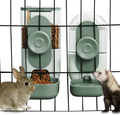 Lemtrflo Rabbit Feeder, Bunny Water Bottle Dispenser, Pet Cage Food Bowl | Suitable for Rabbits, Guinea Pigs, Ferrets, Cat and Other Small Pets1