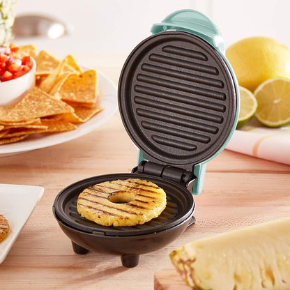 DMTO100GBAQ04 Mini Toaster Oven Cooker for Bread, Bagels, Aqua & Mini Maker Portable Grill Machine + Panini Press for Gourmet Burgers, Sandwiches, Chicken + Other on the Go Breakfast, Aqua6