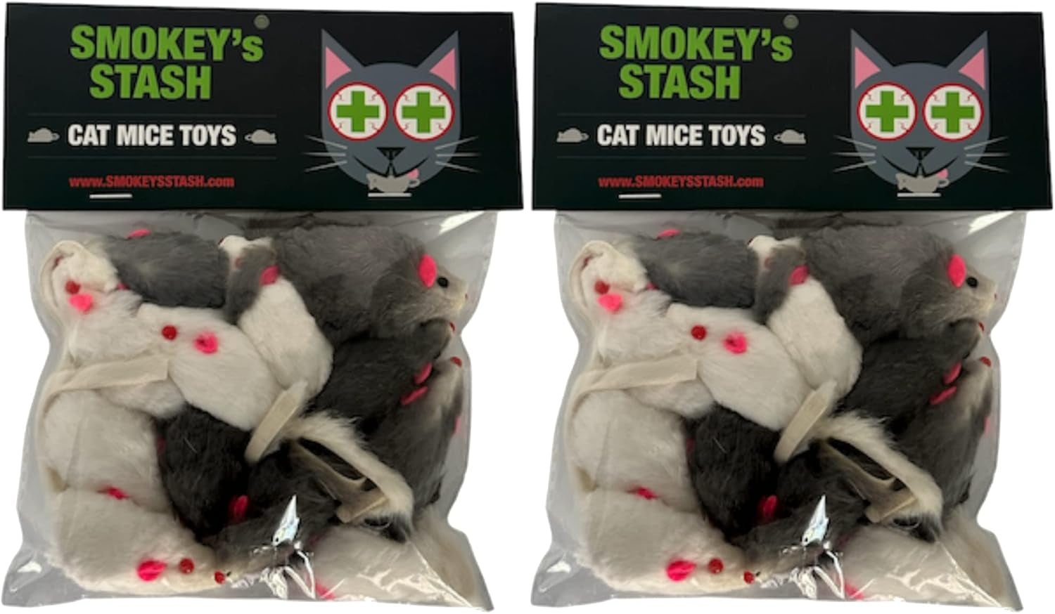 smokeys-stash-rabbit-fur-mouse-cat-toy-12-per-pack-white-and-gray-fuzzy-toys-for-cats-with-rattle-realistic-fake-mice-12