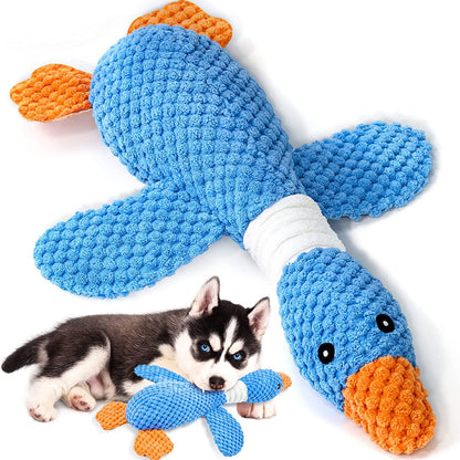 Vitscan Upgraded Goose Indestructible Dog Toys for Aggressive Chewers Small Medium Large Breed, Crinkle Squeaky Plush Dog Puppy Chew Toys for Teething, Duck Puppy Toys1
