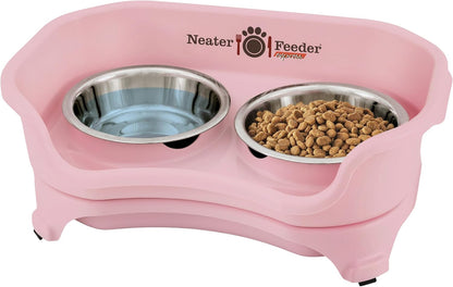Neater Feeder Express Mess Proof Dog Bowls Elevated for Small Breeds under 15 Lb, Made in USA, No Spill Raised Dog Food Bowl Stand, Stainless Steel Food and Water Bowl Set, Feeding Station, Cappuccino30