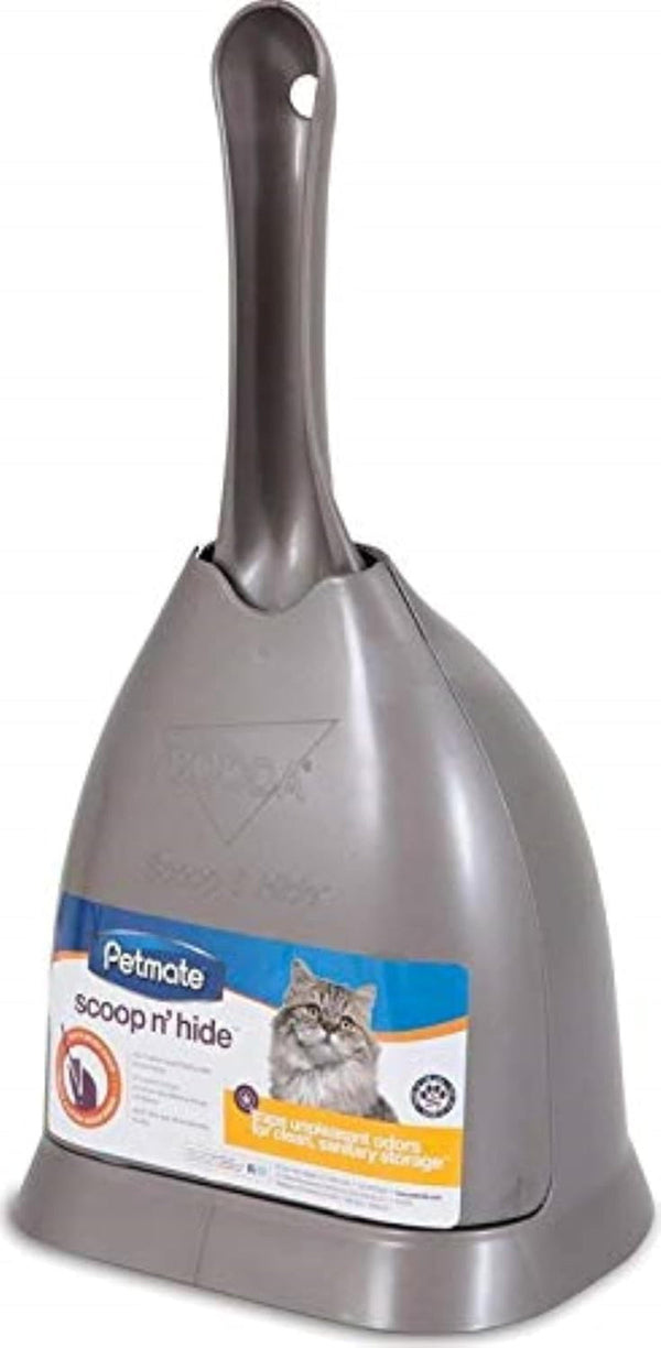 Petmate Scoop N' Hide Cat Litter Scoop with Discreet Litter Scoop Holder, Brushed Nickel1