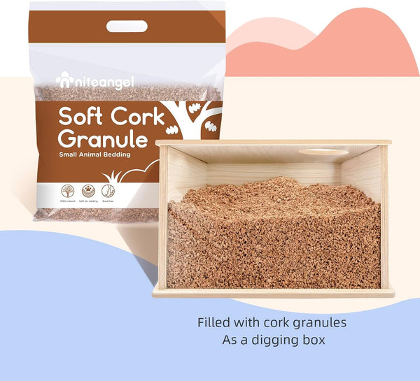 Niteangel Visible Hamster Digging Box for Syrian Dwarf Roborovski Campbell Hamsters Gerbils Mice Lemmings Degus or Other Small-Sized Pets (Burlywood)8