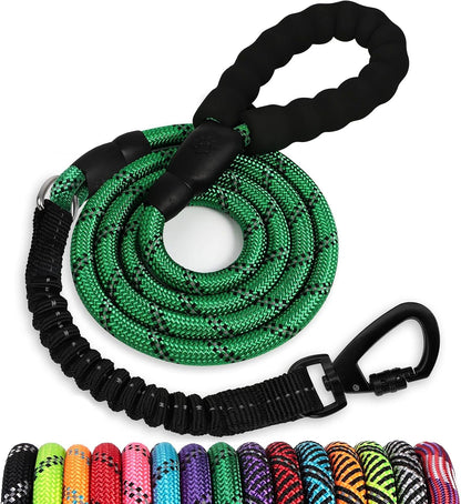 Long Dog Leash 15 FT: Heavy Duty Rope Leashes for Dogs Training with Swivel Lockable Hook Reflective Threads Bungee and Padded Handle - Dog Lead for Large Small Medium Dogs outside Walking Hiking14