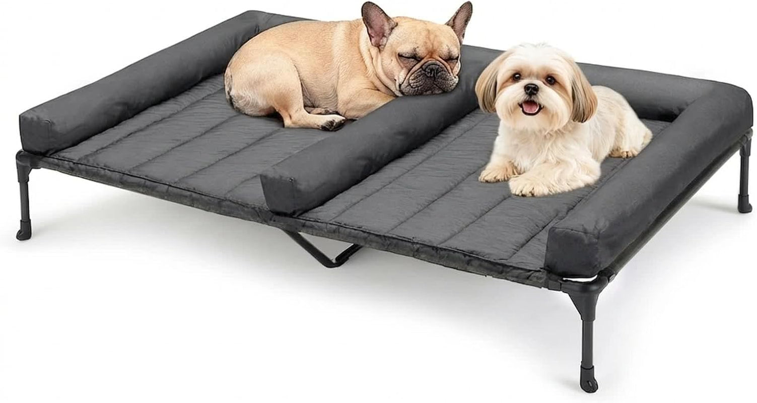 veehoo-elevated-dog-bed-for-2-dogs-cooling-raised-dog-bed-with-bolster-mat-outdoor-double-dog-bed-with-removable-waterproof-cushion-breathable-mesh-non-slip-feet-for-outdoor-indoor-49-brown