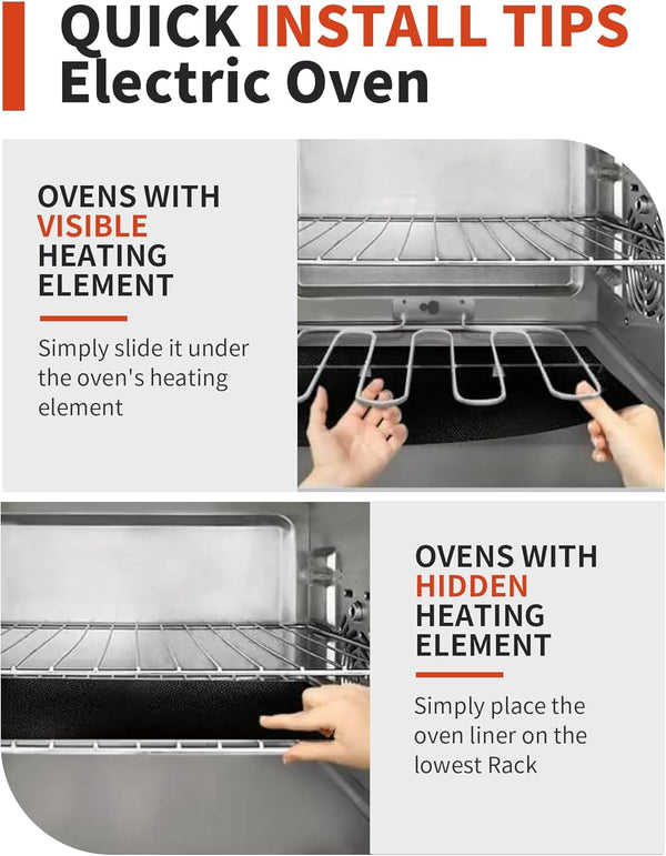 Oven Liners for Bottom of Oven - 2 Pack Large Heavy Duty Oven Mats, 17"X 25" Reusable Matt Liner for Electric, Gas, Toaster Ovens & Grills, BPA & PFOA Free, Kitchen Essentials, Black9