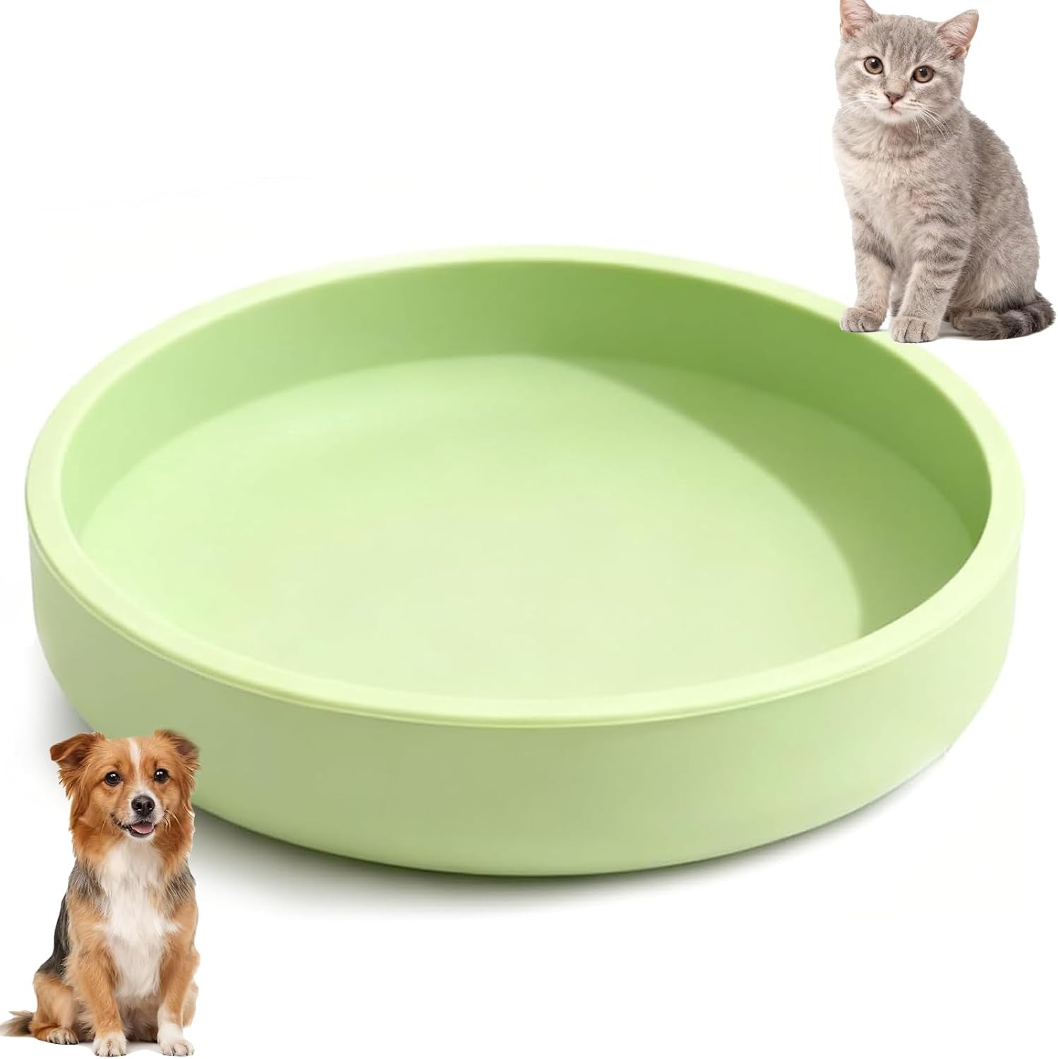 silicone-cat-bowl-shallow-non-slip-cat-dishes-set-of-2-relief-whisker-fatigue-small-pet-dog-bowls-for-dry-wet-food-round-grey