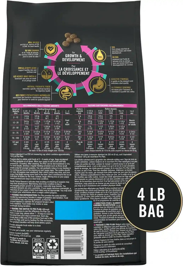 Purina Pro Plan Sensitive Skin and Stomach Dog Food Puppy Salmon and Rice Formula - 4 Lb. Bag7