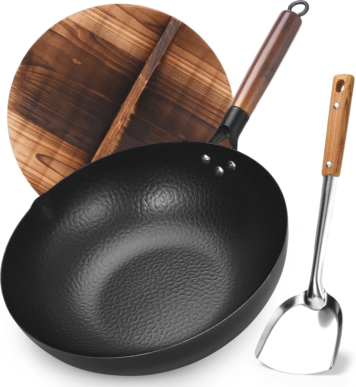 hand-hammered-carbon-steel-wok-wooden-lid-asian-spatula-with-handle-stir-fry-pan-for-chinese-japanese-and-cantonese-cuisine-flat-bottom-wok-cooking-by-cookeries-2-accessories