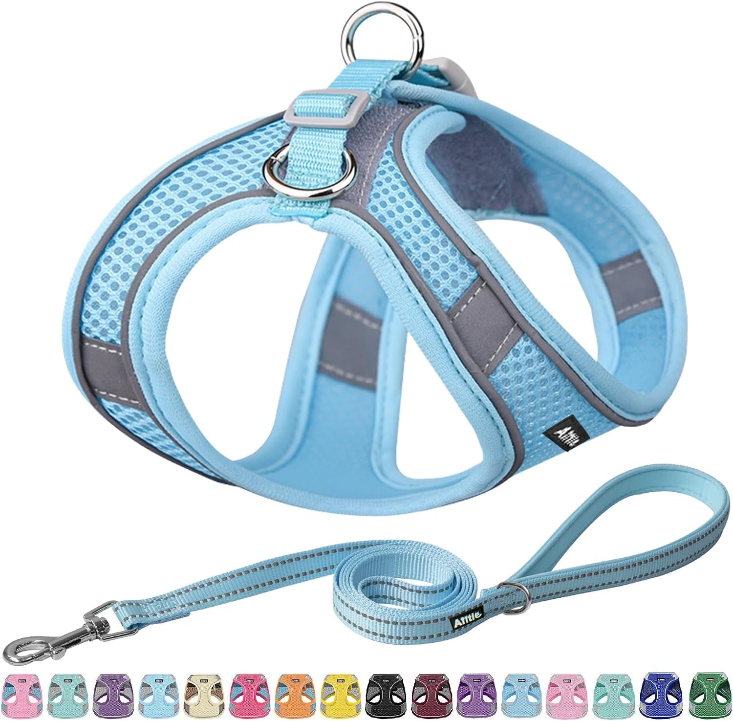aiitle-no-pull-dog-harness-and-leash-set-step-in-adjustable-dog-harness-with-padded-vest-for-all-weather-dog-leash-with-soft-padded-handle-easy-to-put-on-small-and-medium-dogs-beige-s