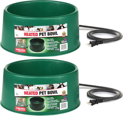 Farm Innovators Heated Pet Water Bowl, 60W Heated Water Dish - 1.5 Gallon Plastic Watering Station with Anti-Chew Cord Protector for Dogs & Cats1