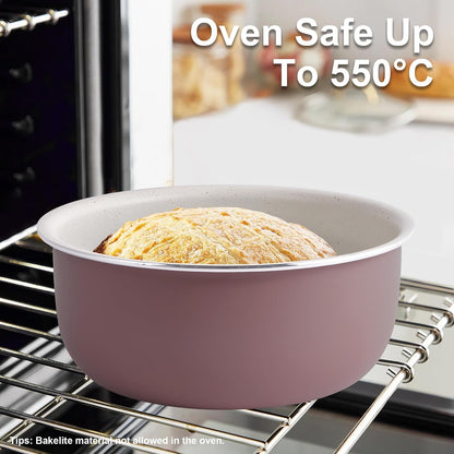 Pots and Pans Set Nonstick -  Kitchen Cookware Sets Detachable Handle Pot and Pan Set Removable Handle Camping Cooking Set, Oven Broiler Safe 550F Non Toxic Frying Pans for Cooking Pan Set Gift5