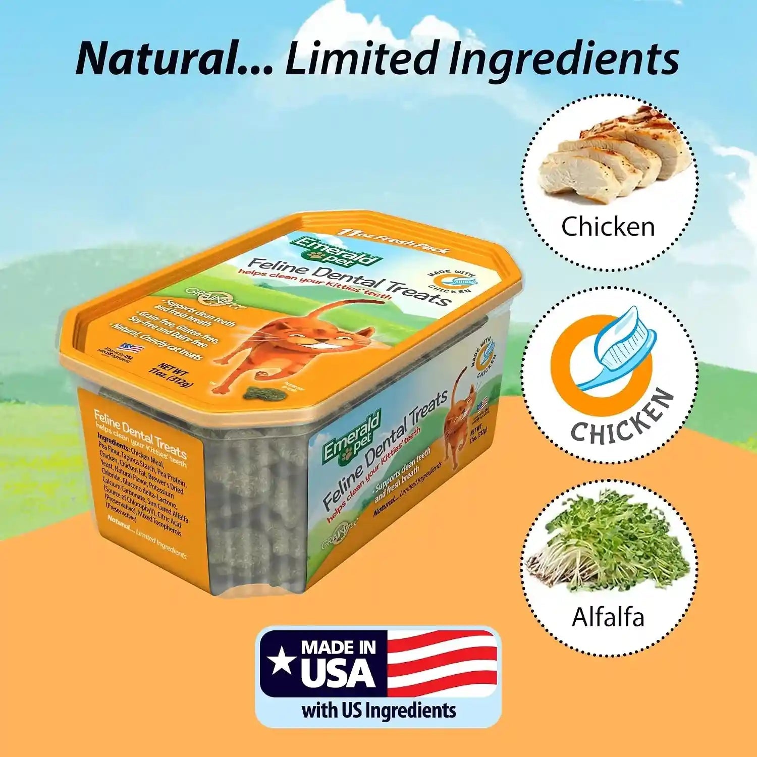 emerald-pet-grain-free-cat-dental-treats-with-chicken-crunchy-natural-dental-treats-for-cats-to-clean-teeth-freshen-breath-and-reduce-plaque-tartar-11-oz-tub