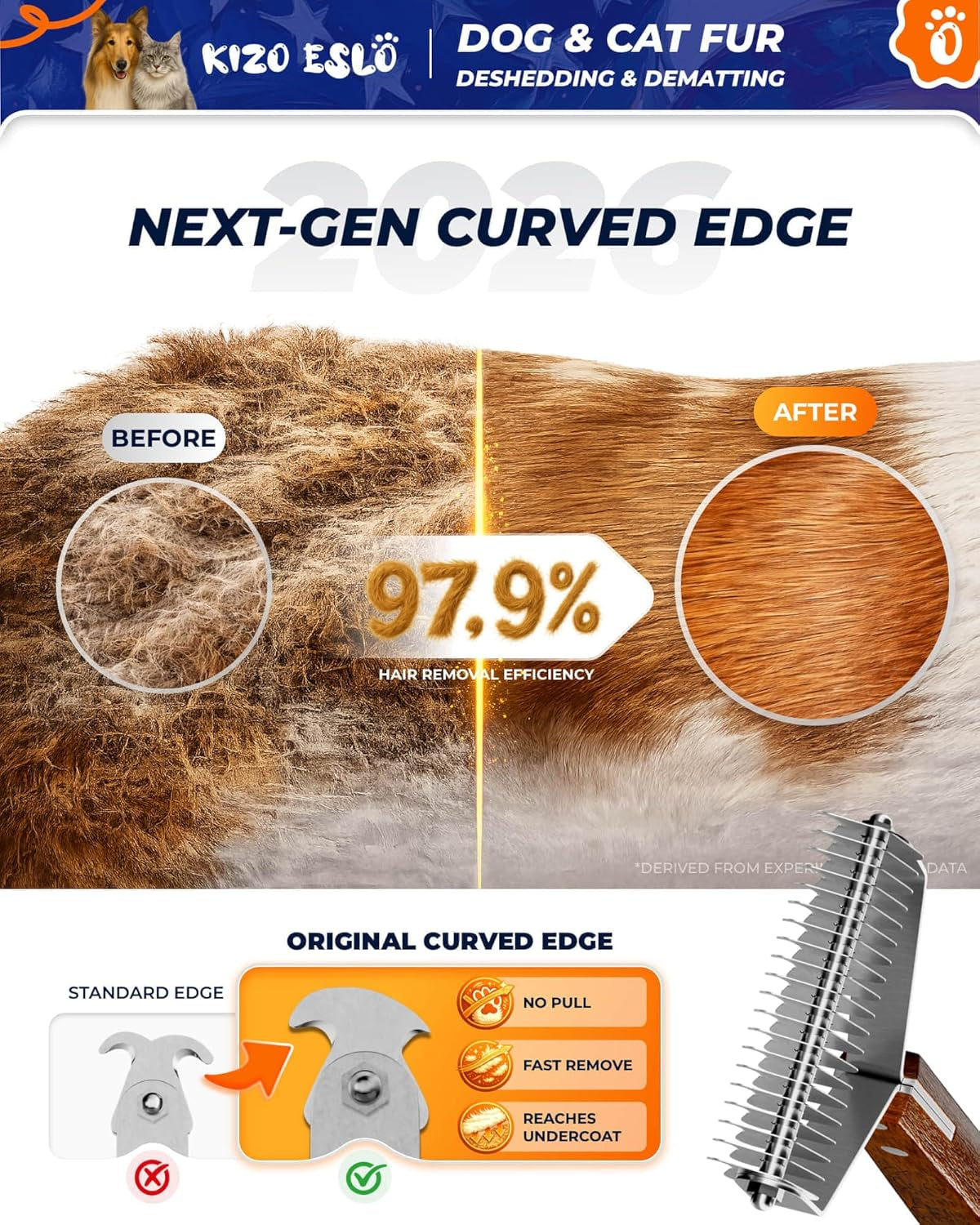 extra-large-2-sided-undercoat-rake-for-dogs-cats-dog-brush-for-shedding-remove-mats-dematting-comb-safe-gentle-grooming-brush-for-german-shepherds-medium-to-long-haired-pets-premium-wooden-handle