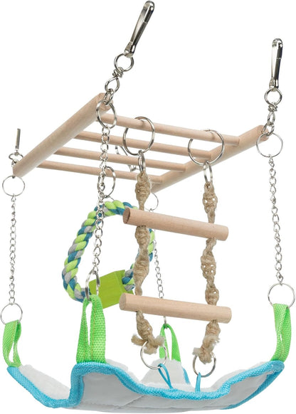 Trixie Small Animal Suspension Bridge, Hanging Cage Accessory with Hammock and Climbing Toys - Ladder and Ring, Ideal for Rats, Ferrets, Guinea Pigs, Mice6