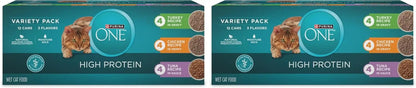 Purina ONE Natural, High Protein Cat Food Variety Pack, Turkey, Chicken and Tuna Recipes - (2 Packs of 12) 3 Oz. Cans15
