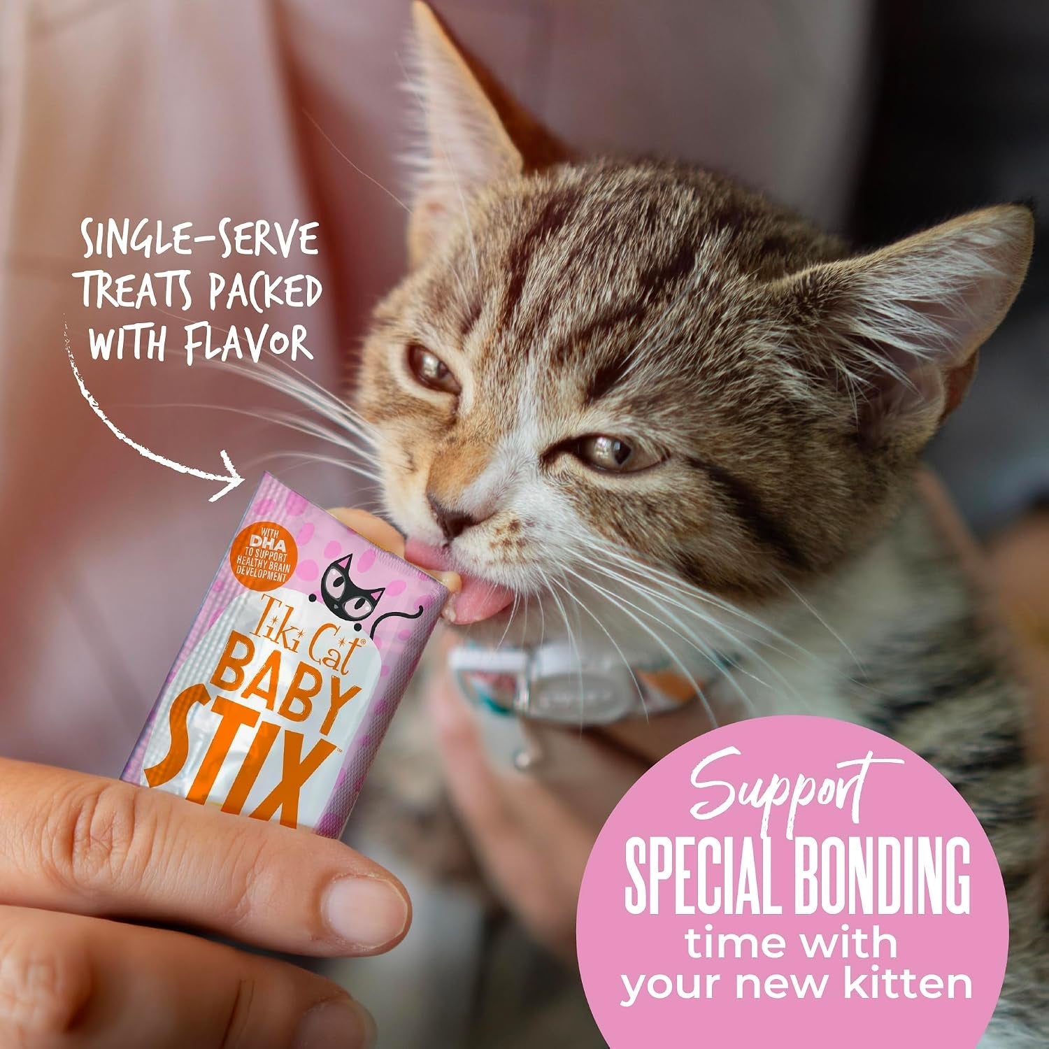 tiki-cat-baby-stix-wet-cat-treats-chicken-in-creamy-gravy-0-28-oz-sachets-42-count-jar