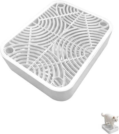 2 in Cat Litter Box Ramp with Filter, 11.8 X 9.8 In, Prevents Litter Dispersion, Cleans Paws, White5