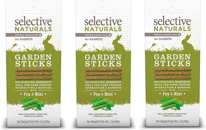 Supreme Petfoods 3 Pack of Selective Naturals Garden Sticks Rabbit Treats, 2.1 Ounces Each, with Pea and Mint1